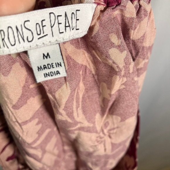 Patrons of Peace Floral Maxi Skirt in Burgundy and Cream - Picture 9 of 13